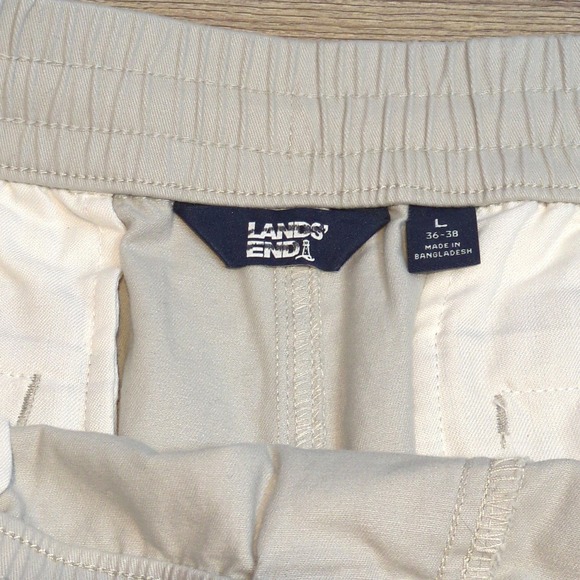 Lands' End Men's Relaxed Fit Deck Pants Soft Putty L 36-38 x 30 NWOT - Picture 3 of 9